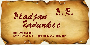 Mlađan Radunkić vizit kartica